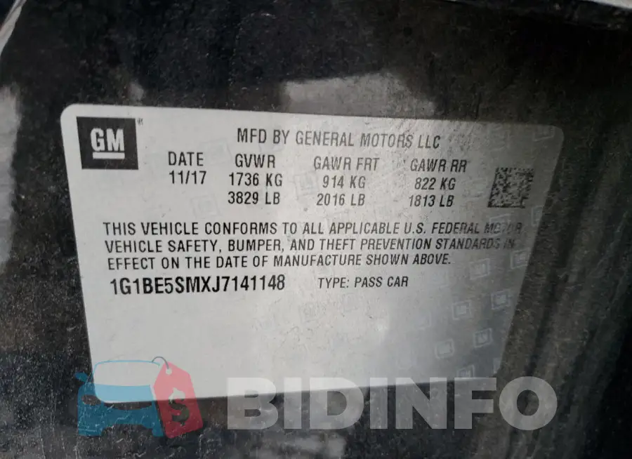 1G1BE5SMXJ7141148 Photo# 12
