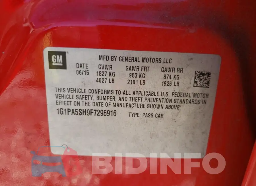 1G1PA5SH9F7296916 Photo# 13