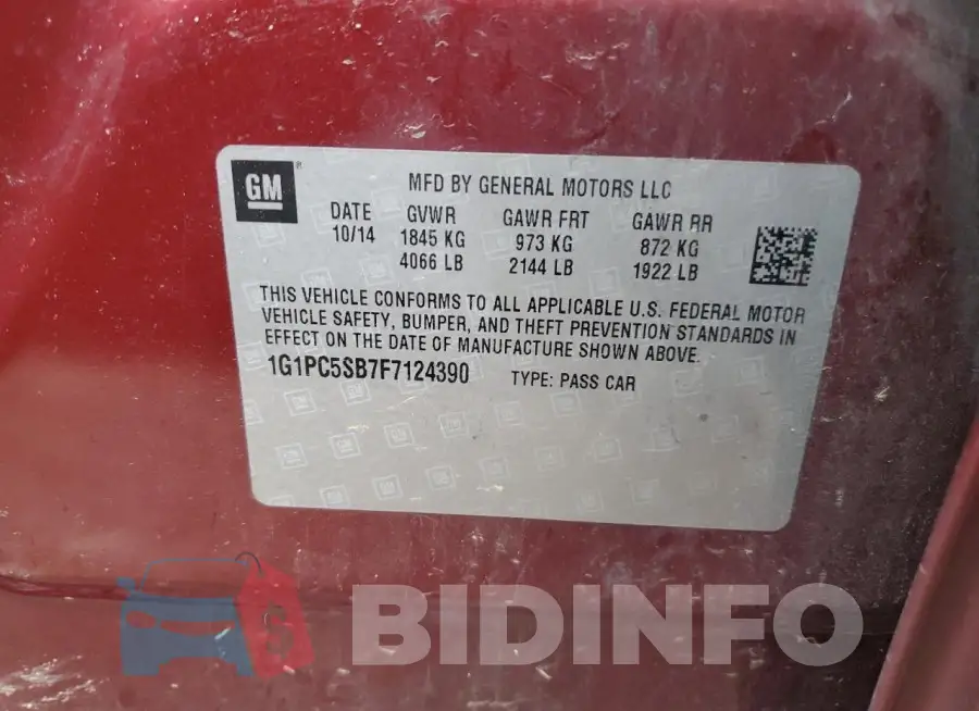 1G1PC5SB7F7124390 Photo# 12