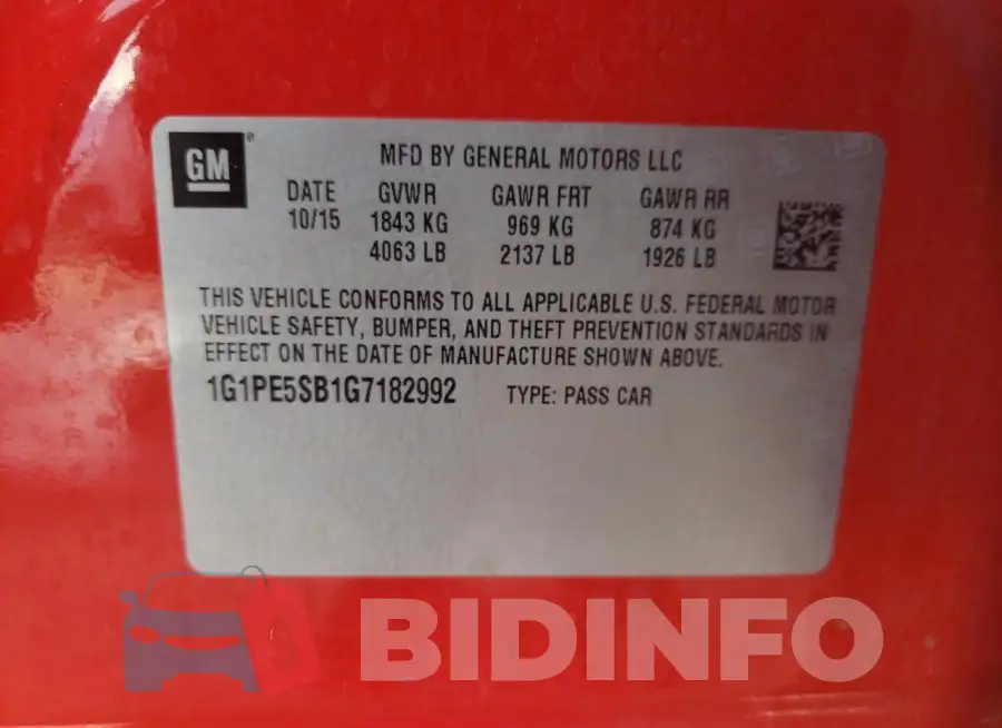 1G1PE5SB1G7182992 Photo# 12