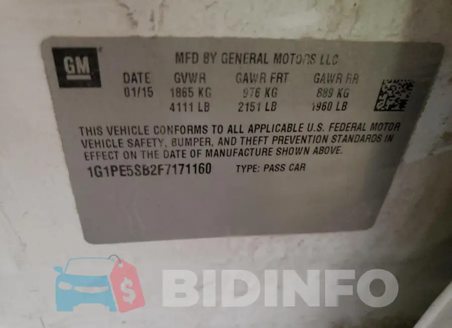 1G1PE5SB2F7171160 Photo# 12