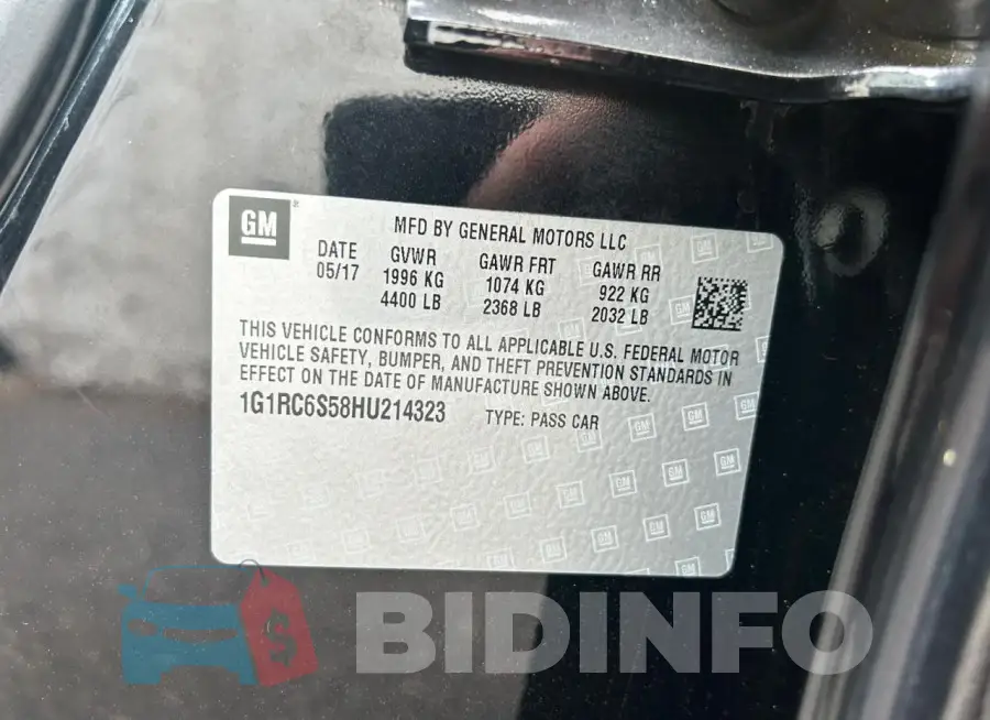 1G1RC6S58HU214323 Photo# 10