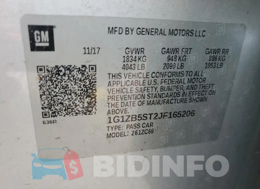 1G1ZB5ST2JF165206 Photo# 13