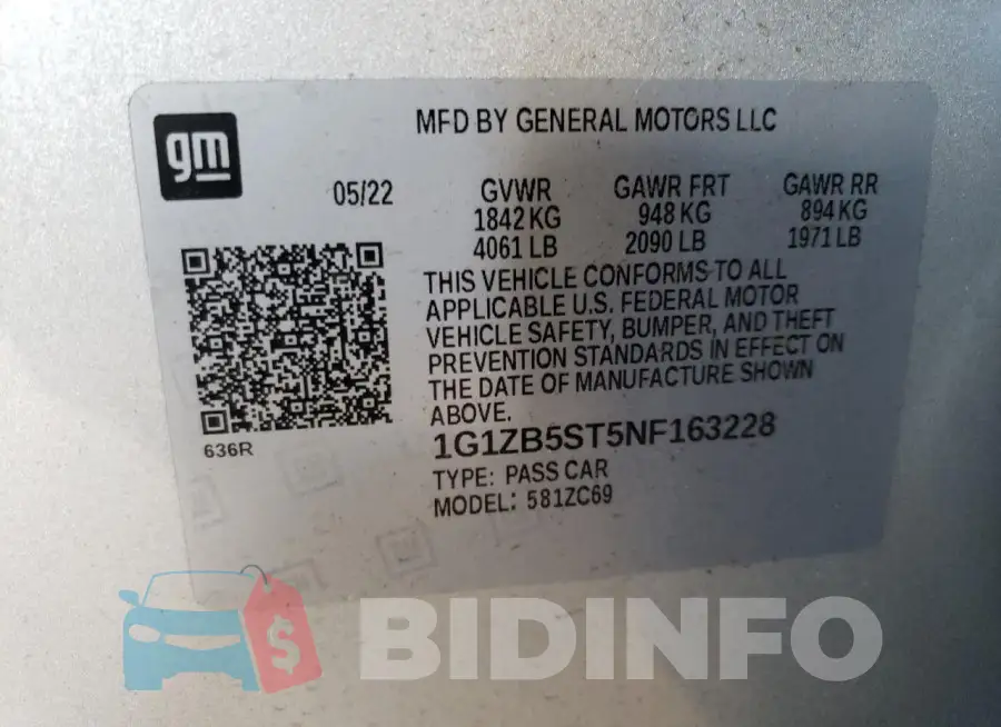 1G1ZB5ST5NF163228 Photo# 13