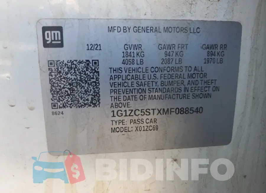 1G1ZC5STXMF088540 Photo# 12