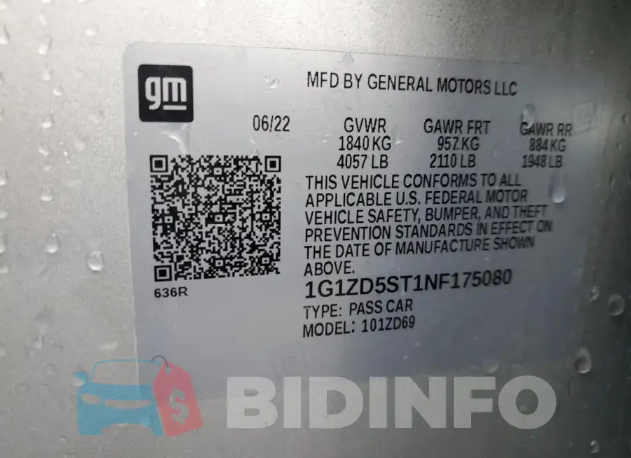 1G1ZD5ST1NF175080 Photo# 13