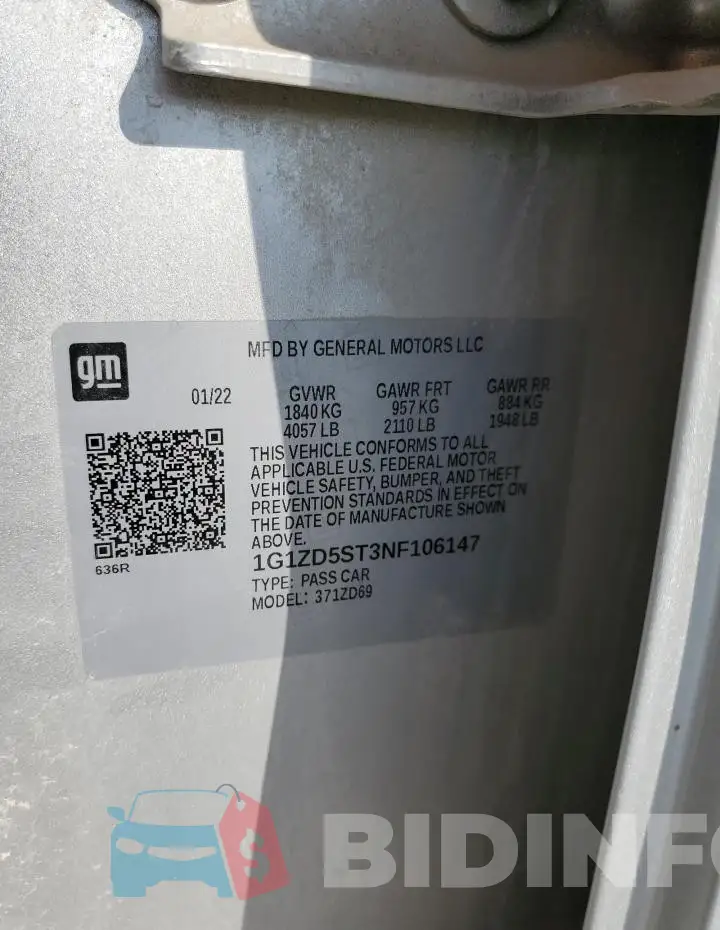 1G1ZD5ST3NF106147 Photo# 12