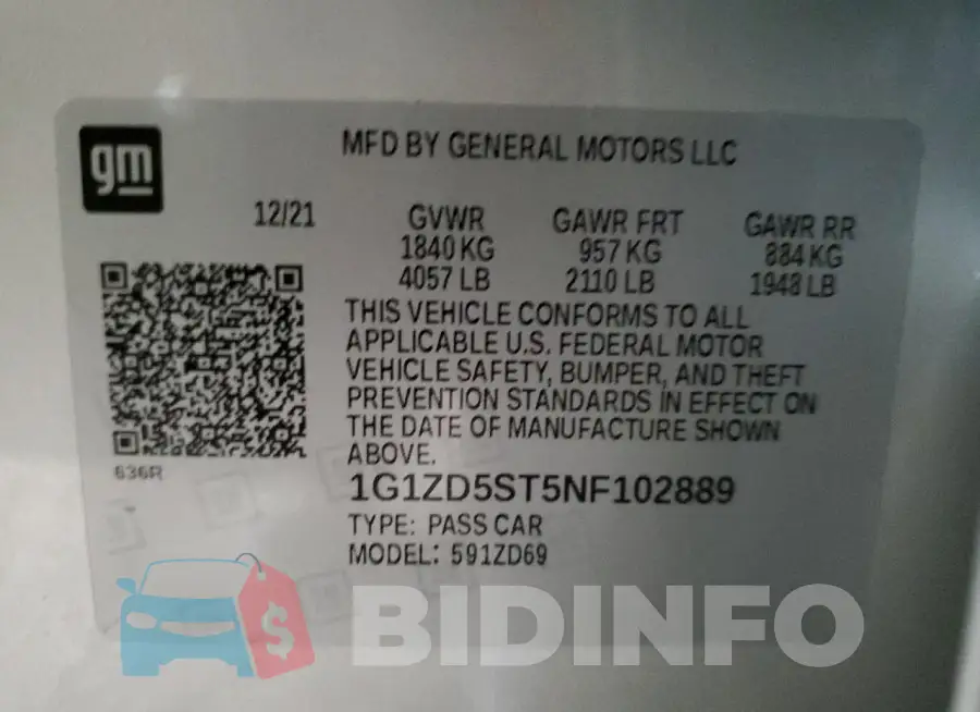 1G1ZD5ST5NF102889 Photo# 12