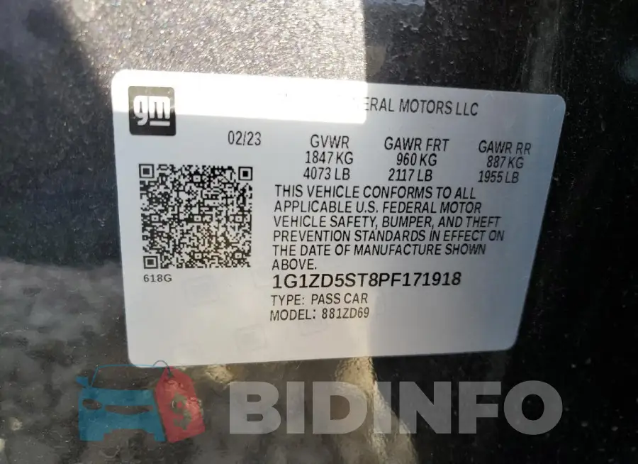 1G1ZD5ST8PF171918 Photo# 13