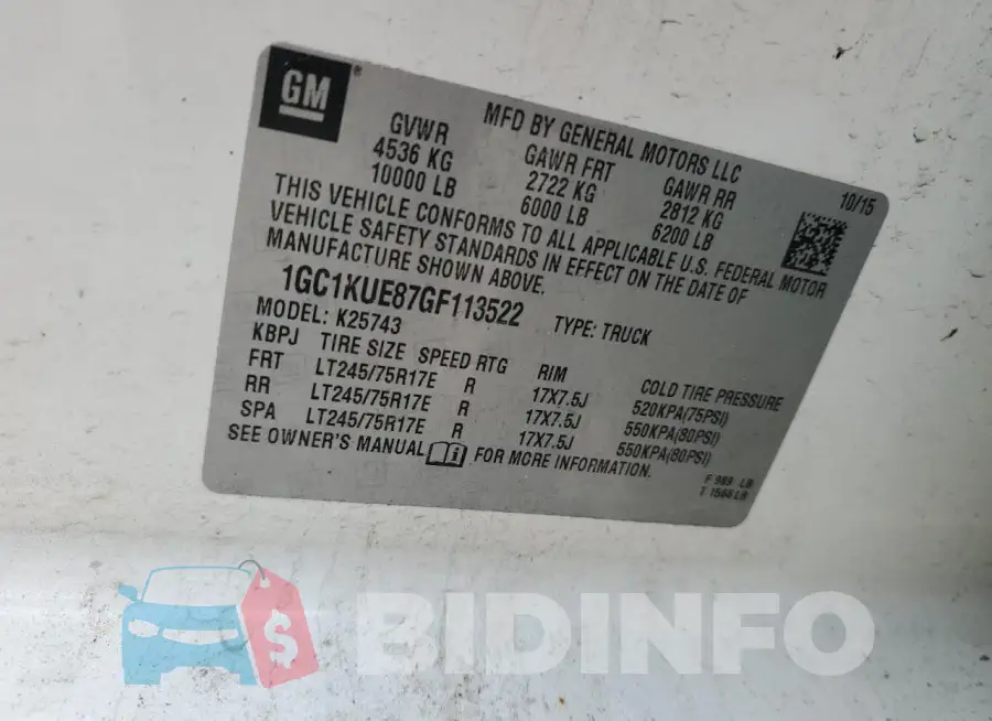 1GC1KUE87GF113522 Photo# 12