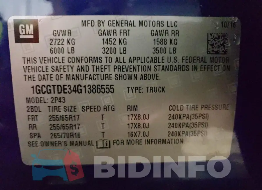 1GCGTDE34G1386555 Photo# 12