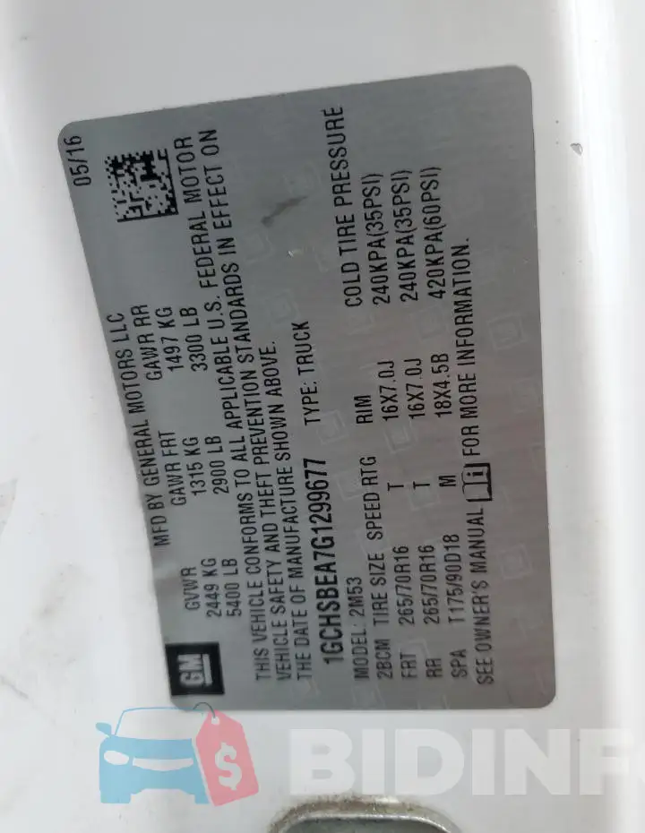 1GCHSBEA7G1299677 Photo# 12