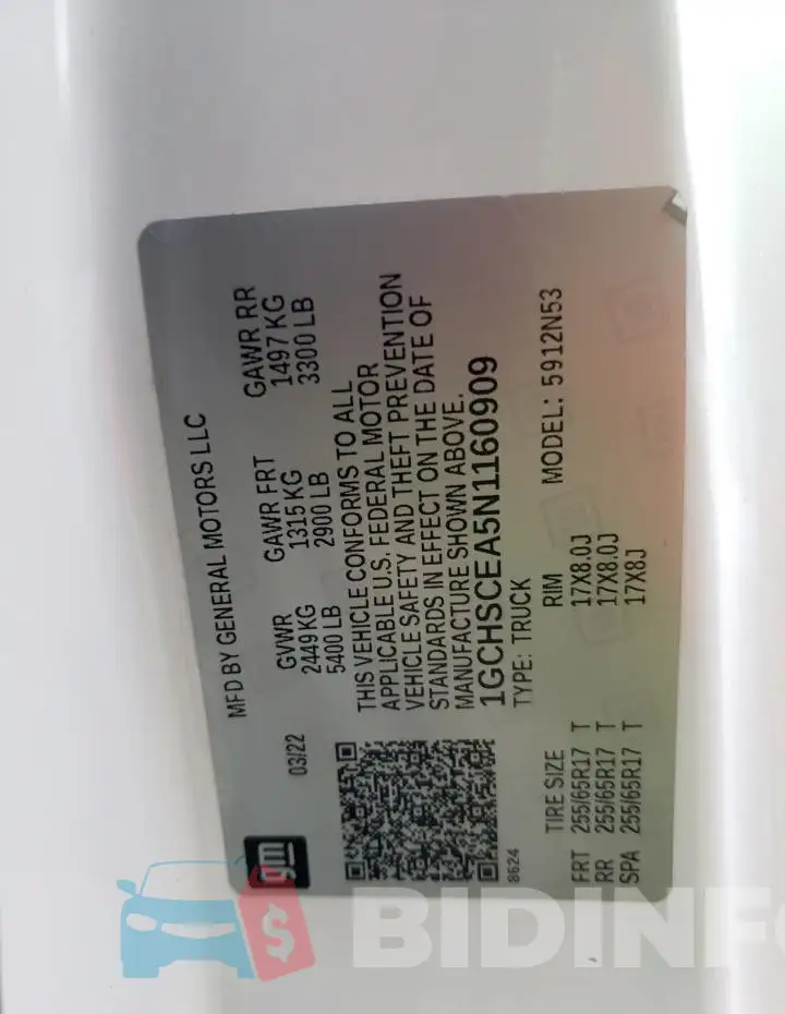 1GCHSCEA5N1160909 Photo# 12
