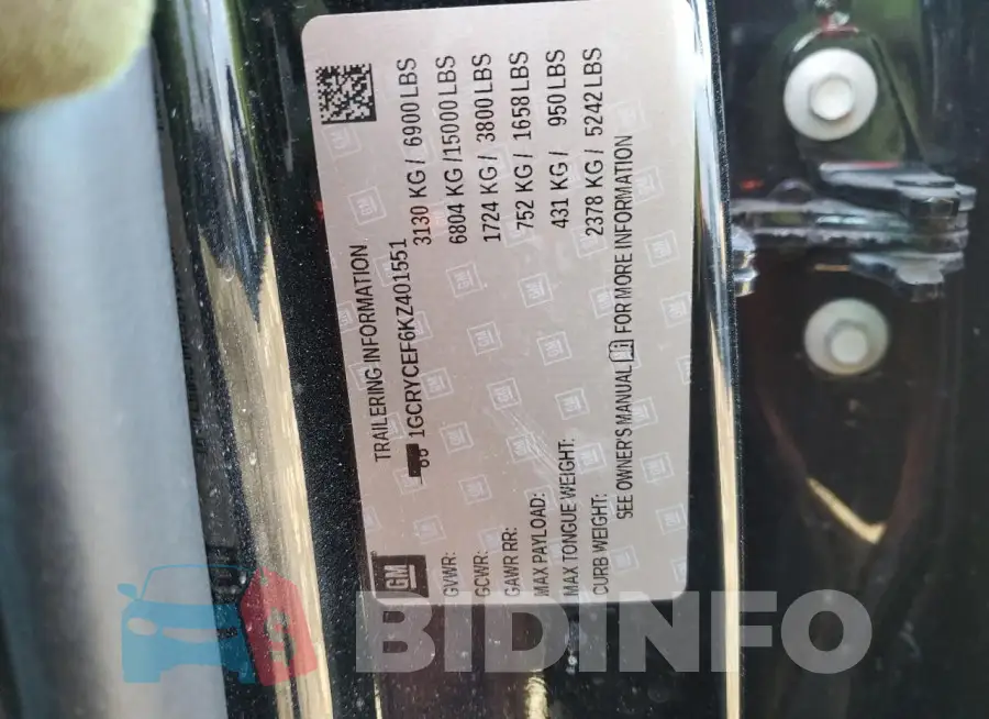 1GCRYCEF6KZ401551 Photo# 12
