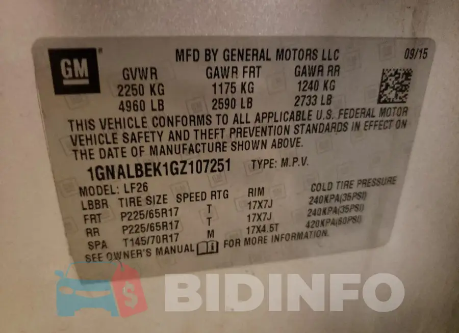 1GNALBEK1GZ107251 Photo# 12