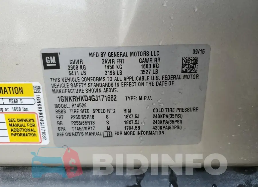 1GNKRHKD4GJ171682 Photo# 13