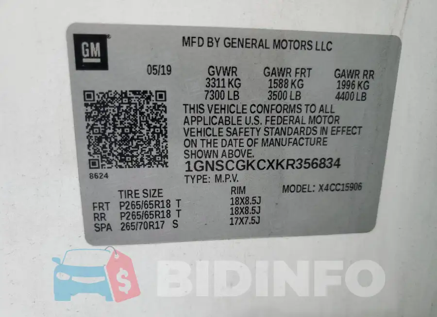1GNSCGKCXKR356834 Photo# 13