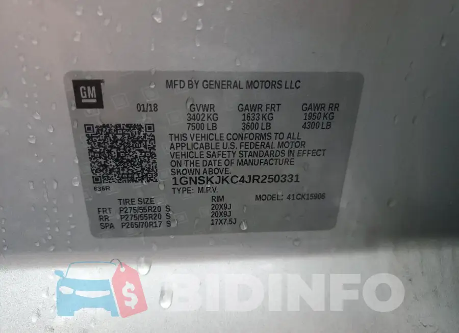 1GNSKJKC4JR250331 Photo# 12