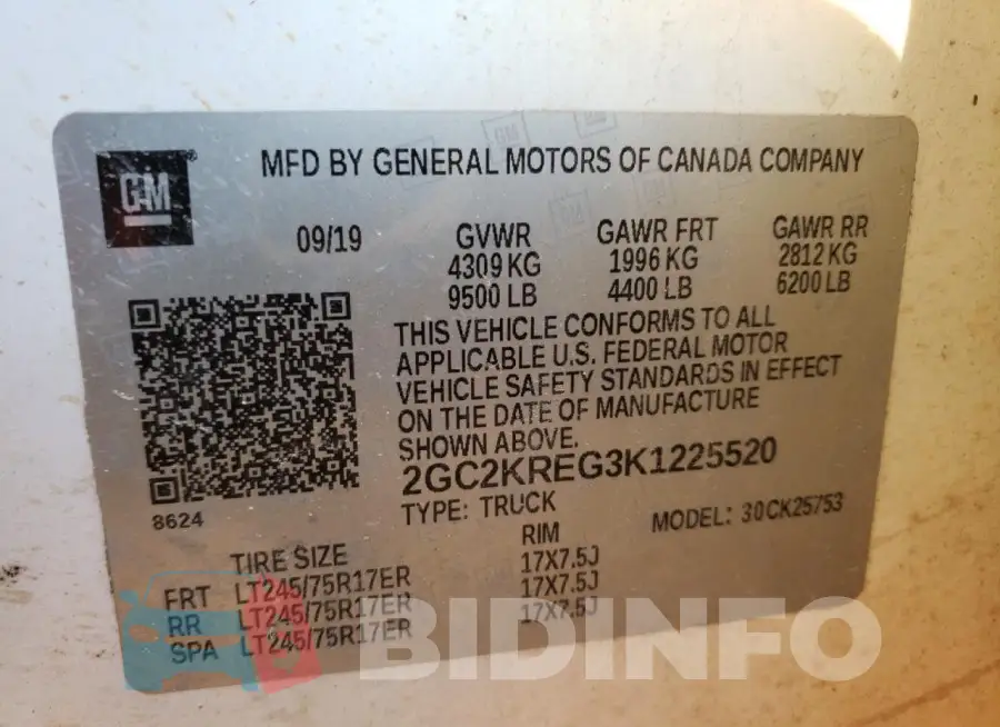 2GC2KREG3K1225520 Photo# 12