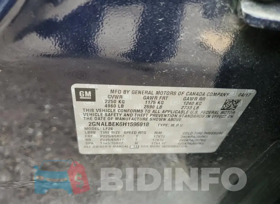 2GNALBEK6H1596918 Photo# 14