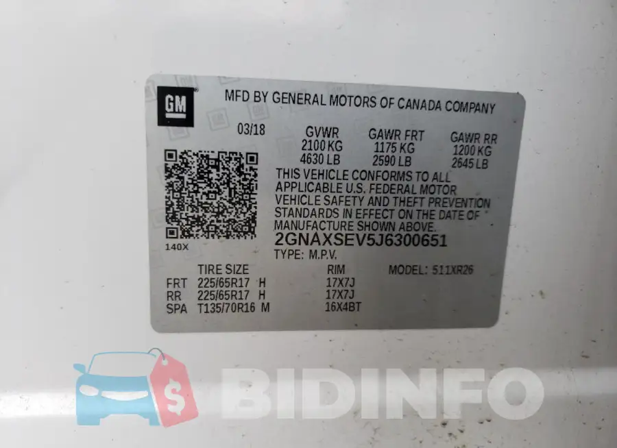 2GNAXSEV5J6300651 Photo# 13