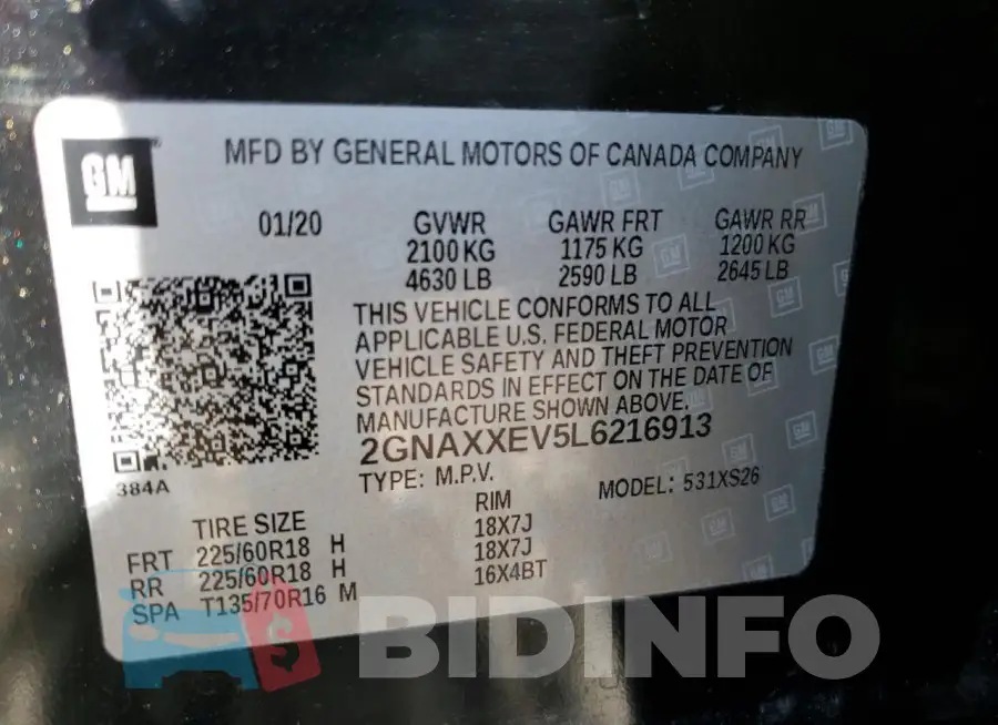 2GNAXXEV5L6216913 Photo# 13