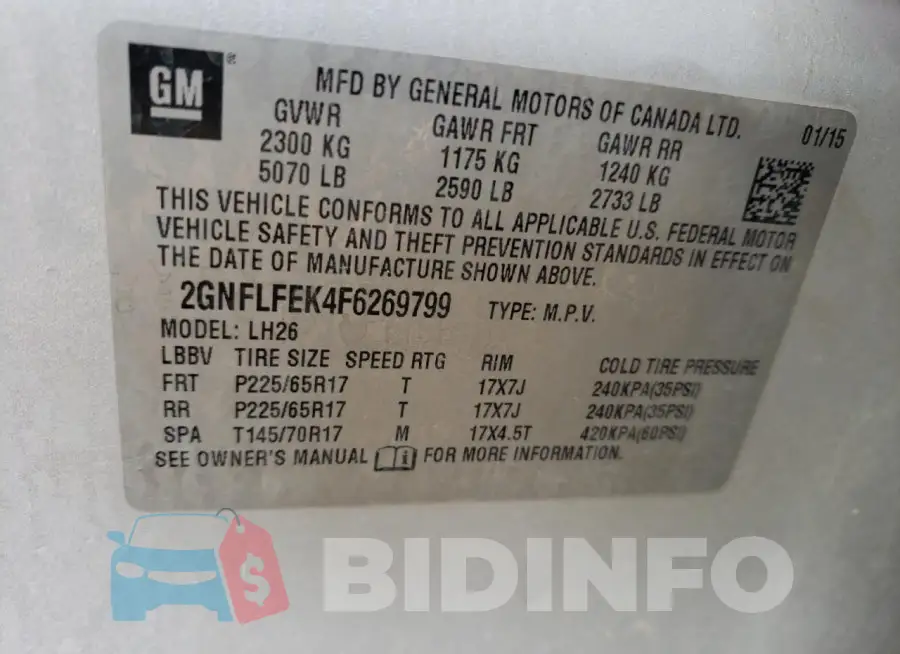 2GNFLFEK4F6269799 Photo# 13