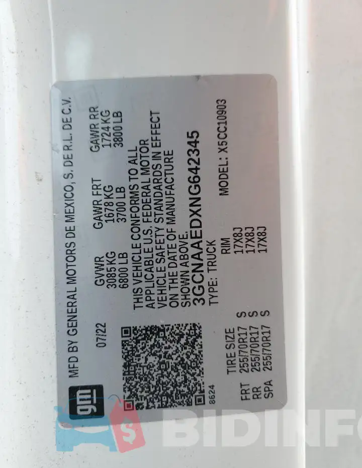 3GCNAAEDXNG642345 Photo# 12