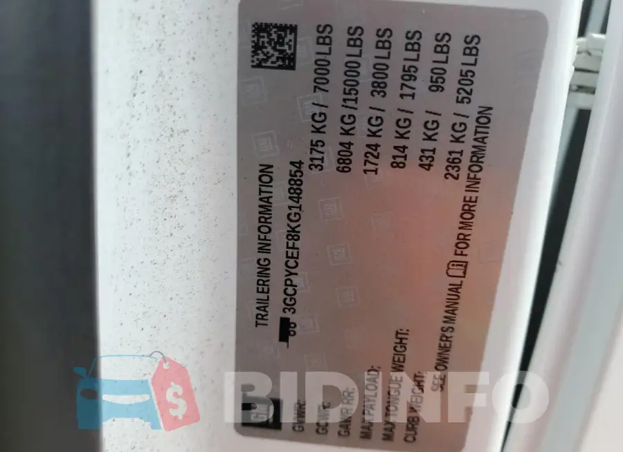 3GCPYCEF8KG148854 Photo# 12