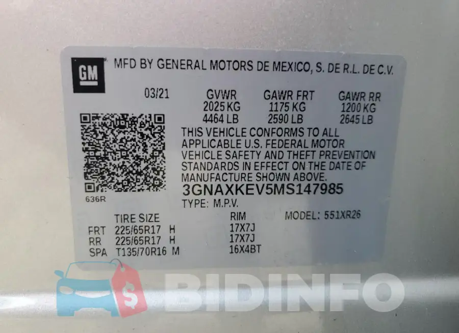 3GNAXKEV5MS147985 Photo# 13