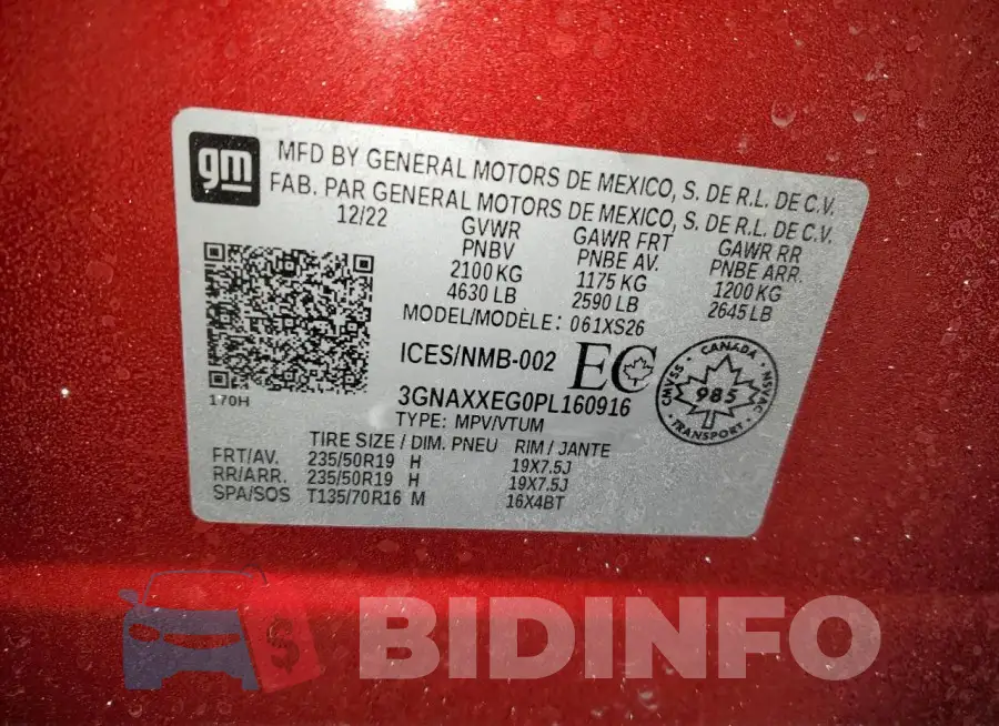 3GNAXXEG0PL160916 Photo# 13