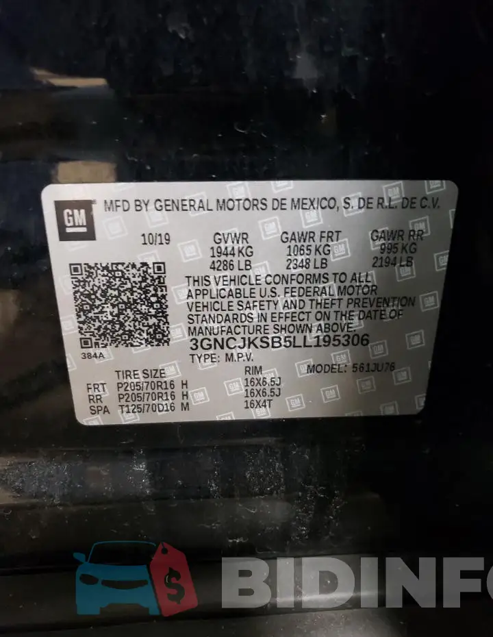 3GNCJKSB5LL195306 Photo# 13