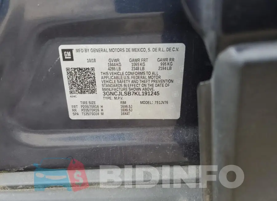 3GNCJLSB7KL191245 Photo# 12