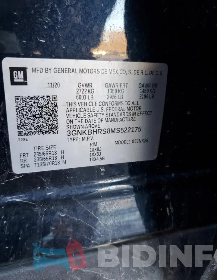 3GNKBHRS8MS522175 Photo# 14