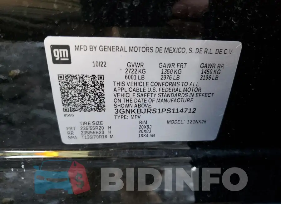 3GNKBJRS1PS114712 Photo# 13