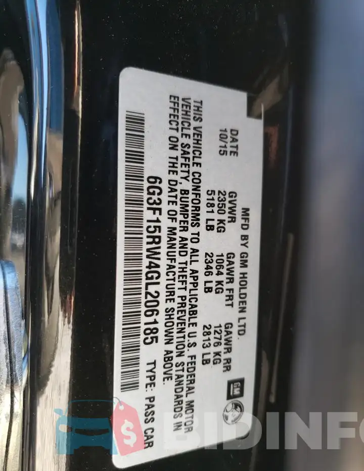 6G3F15RW4GL206185 Photo# 12