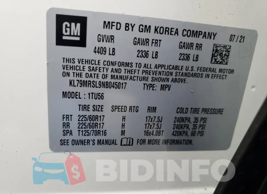 KL79MRSL9NB045017 Photo# 13