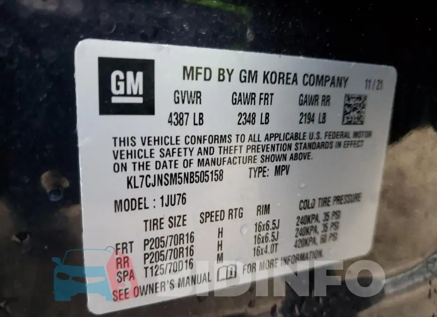 KL7CJNSM5NB505158 Photo# 13
