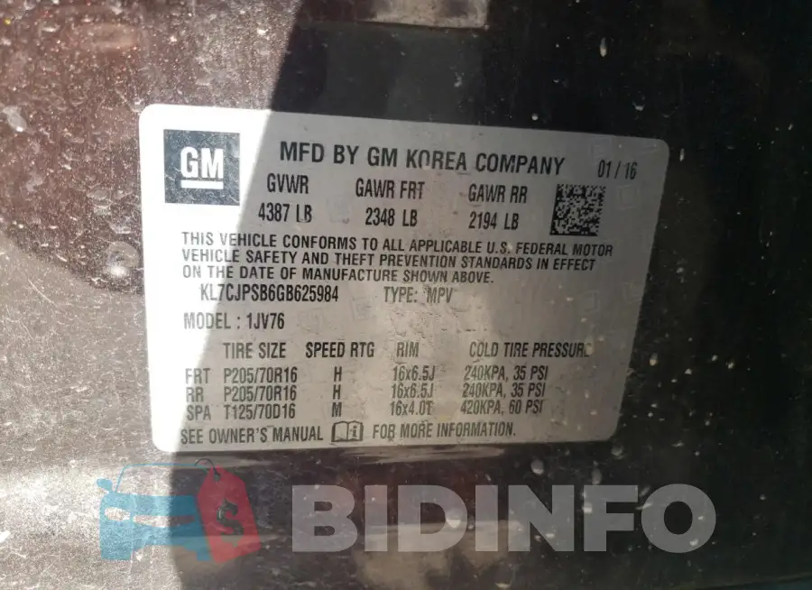KL7CJPSB6GB625984 Photo# 12