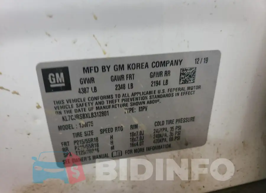 KL7CJRSBXLB312801 Photo# 12
