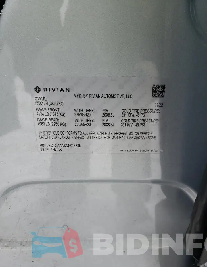 7FCTGAAAXNN014885 Photo# 12
