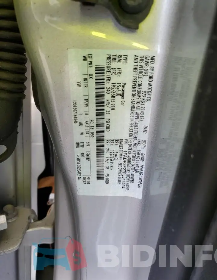 1FADP3E27FL344494 Photo# 12
