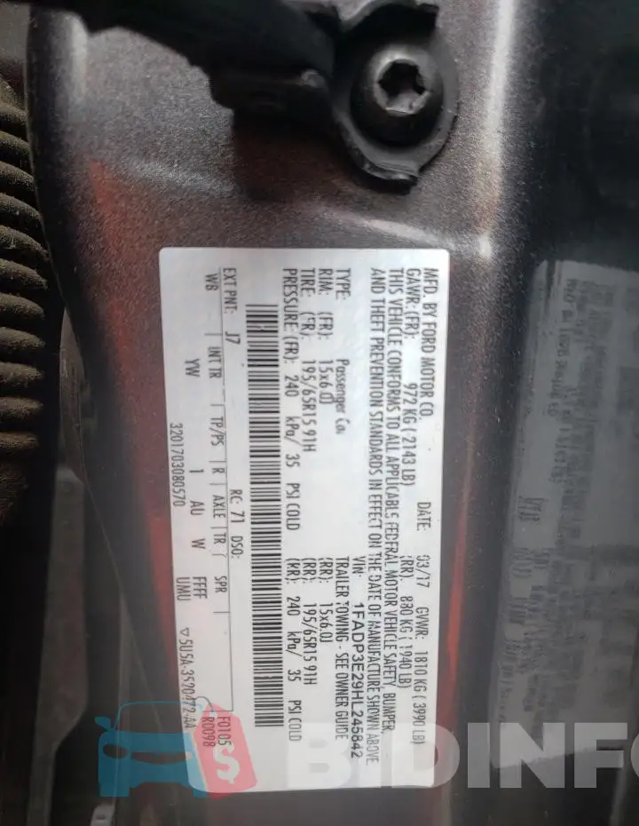 1FADP3E29HL245842 Photo# 12