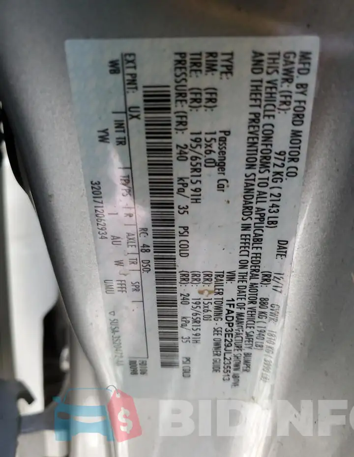1FADP3E29JL235513 Photo# 12
