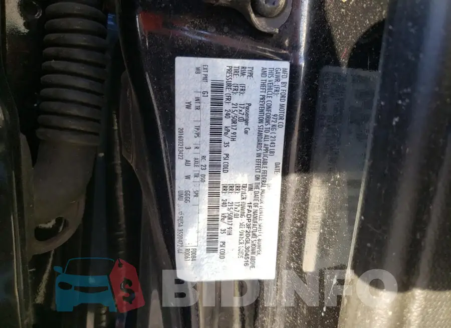 1FADP3F20GL304516 Photo# 12