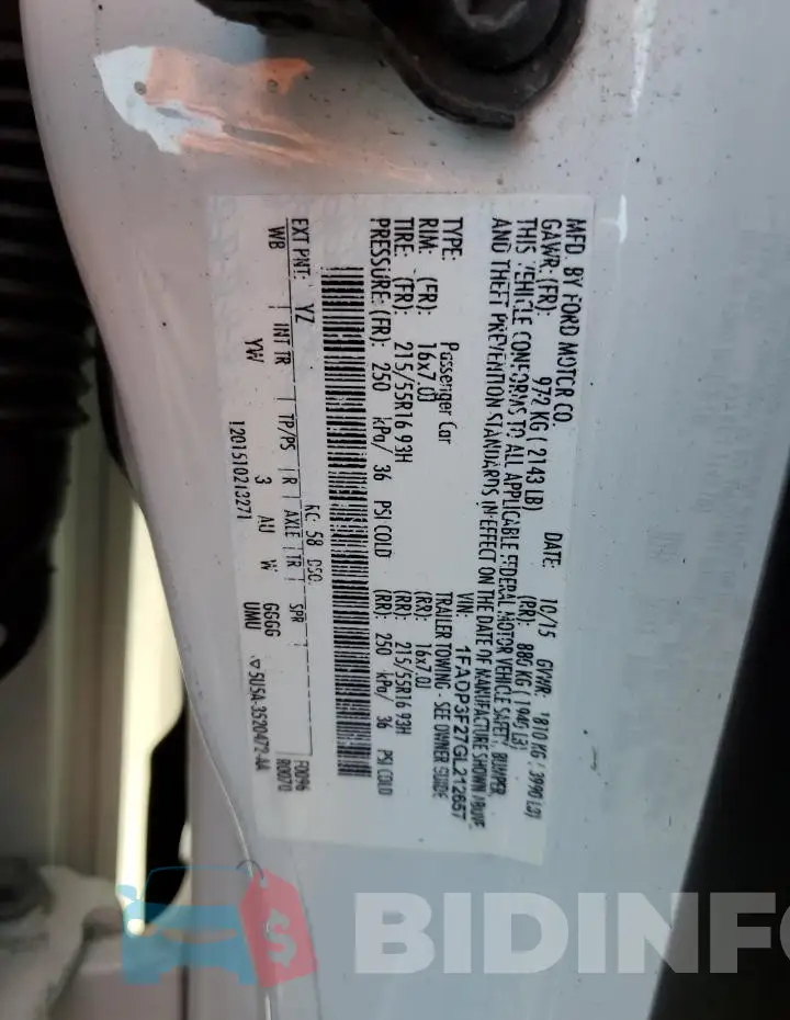 1FADP3F27GL212657 Photo# 12