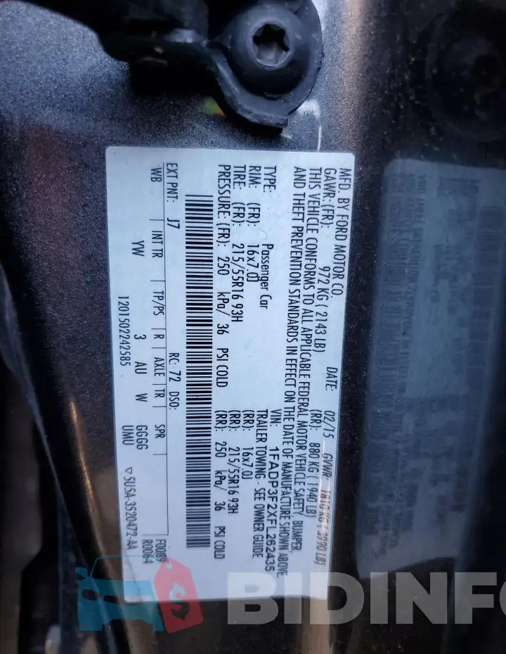 1FADP3F2XFL262435 Photo# 13
