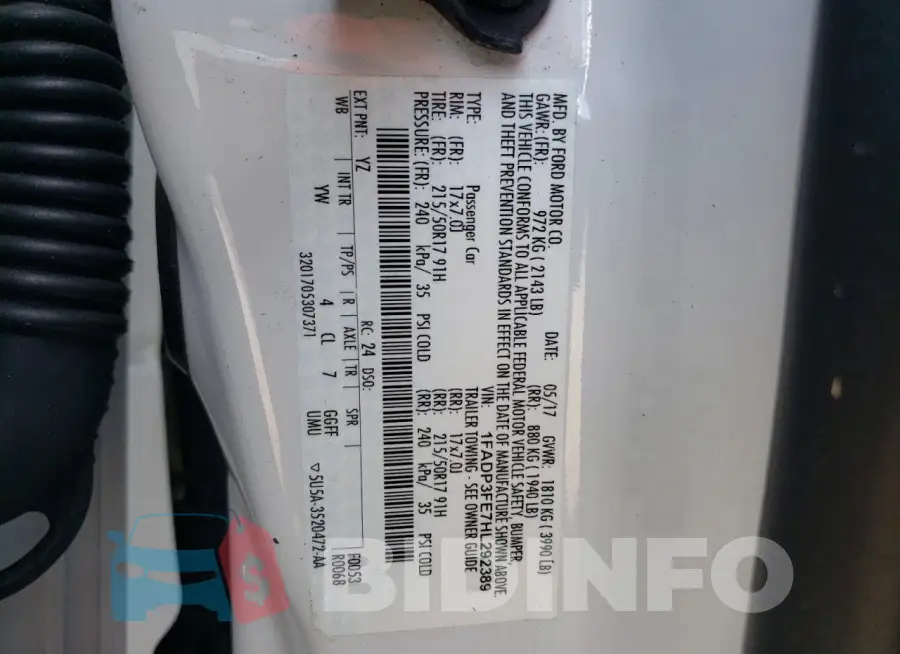 1FADP3FE7HL292389 Photo# 12