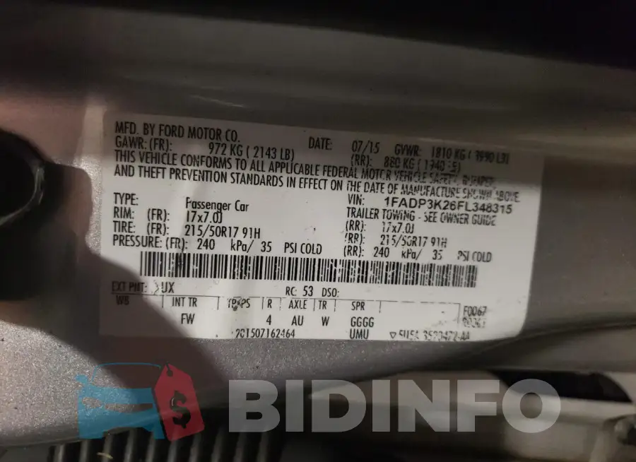 1FADP3K26FL348315 Photo# 12