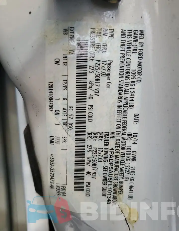 1FADP5AU5FL101348 Photo# 12